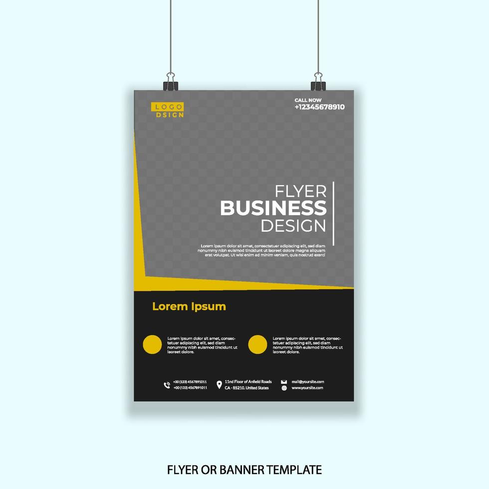 modelo de design gráfico de folheto ou pôster de negócios fácil de personalizar design simples e elegante vetor