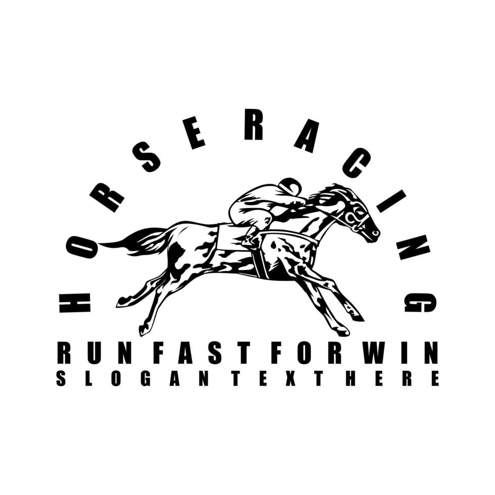 vetor de ícone de logotipo de design de ilustração de corrida de cavalos