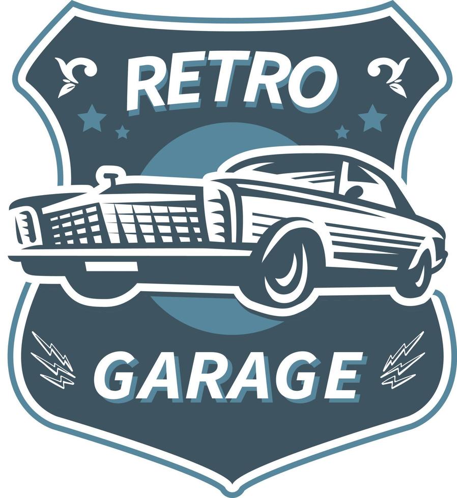 ilustrações de logotipo de carros clássicos estilo retrô e vintage vetor