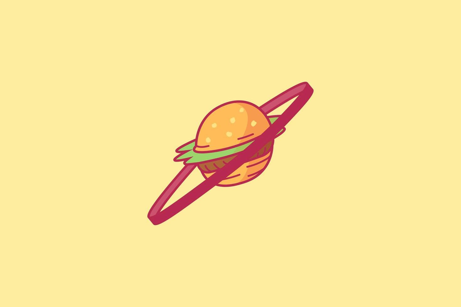 logotipo do hambúrguer do planeta vetor