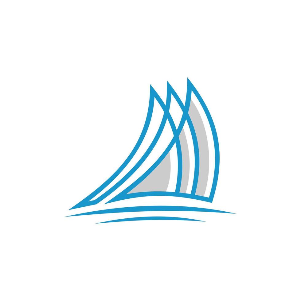 logotipo criativo moderno de linha de veleiro vetor