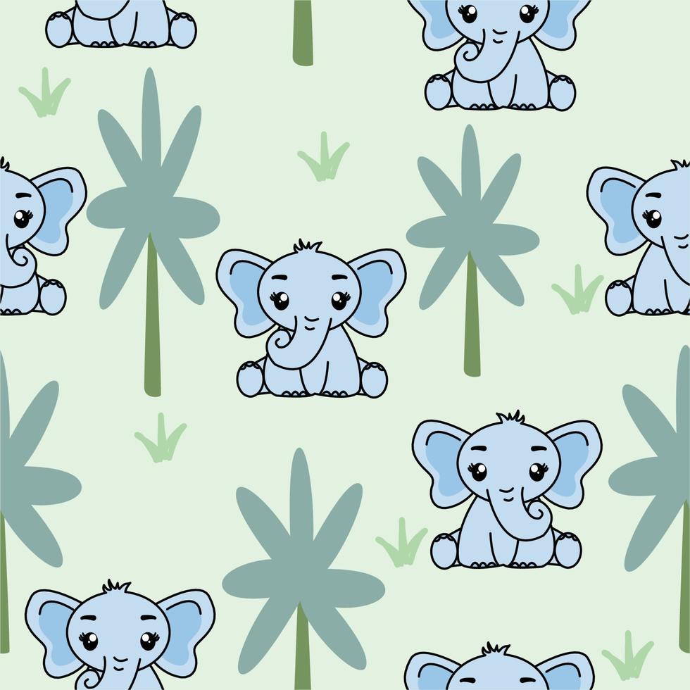 padrão perfeito com elefante fofo, textura criativa infantil. ótimo para tecido, ilustração vetorial têxtil. vetor