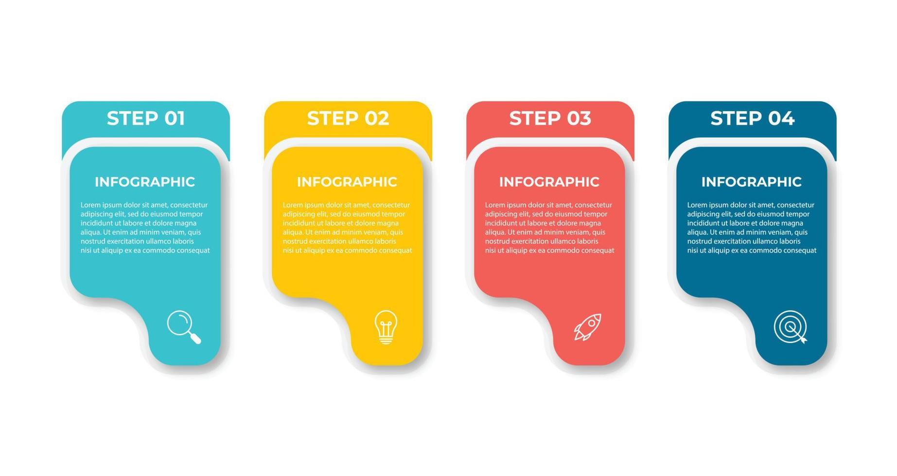 modelo de design de infográfico de negócios de apresentação 4 etapas vetor