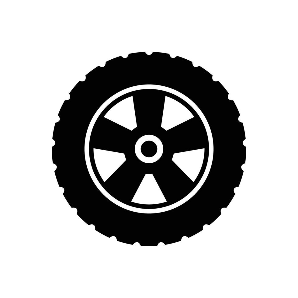 modelo de design de vetor de ícone de pneu em fundo branco