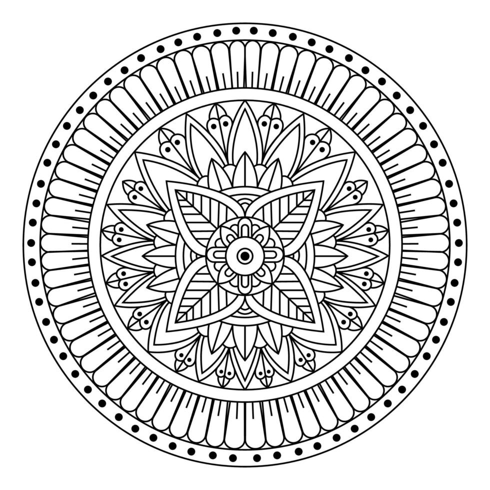 arte de linha de mandala de luxo vetor