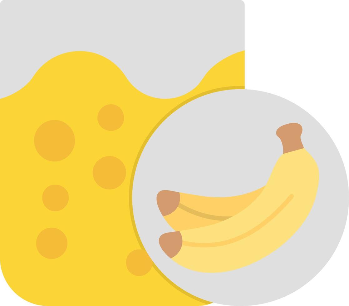 ícone plano de shake de banana vetor