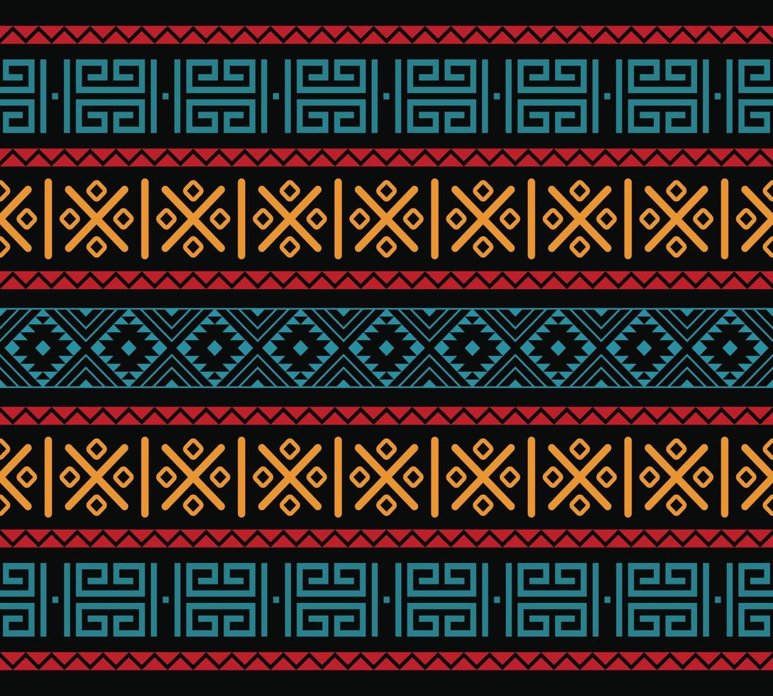 padrão étnico vintage tribal sem costura asteca colorido vetor