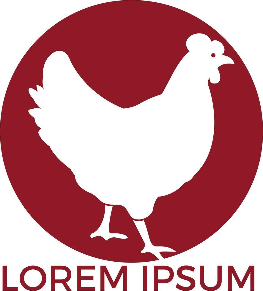 design de logotipo de galinha. logotipo, sinal, ícone para mantimentos, lojas de carne, açougue, mercado de agricultores. vetor