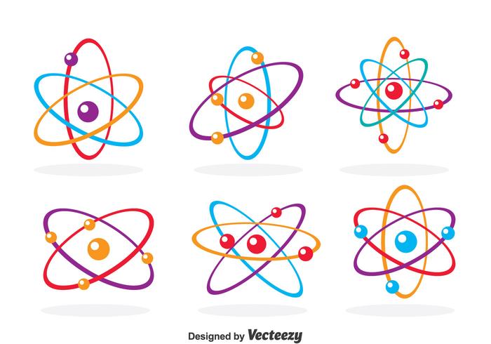 Ícones coloridos do átomo vetor