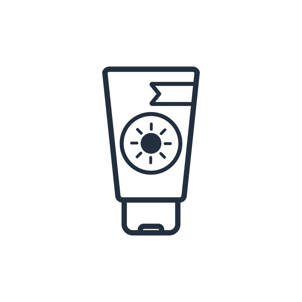 ícone de garrafa de protetor solar, vetor e ilustração.
