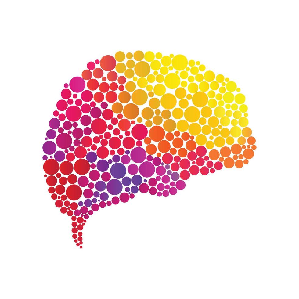 o logotipo da neurologia pensa o conceito da ideia. design de modelo de vetor de cérebro de bolhas.