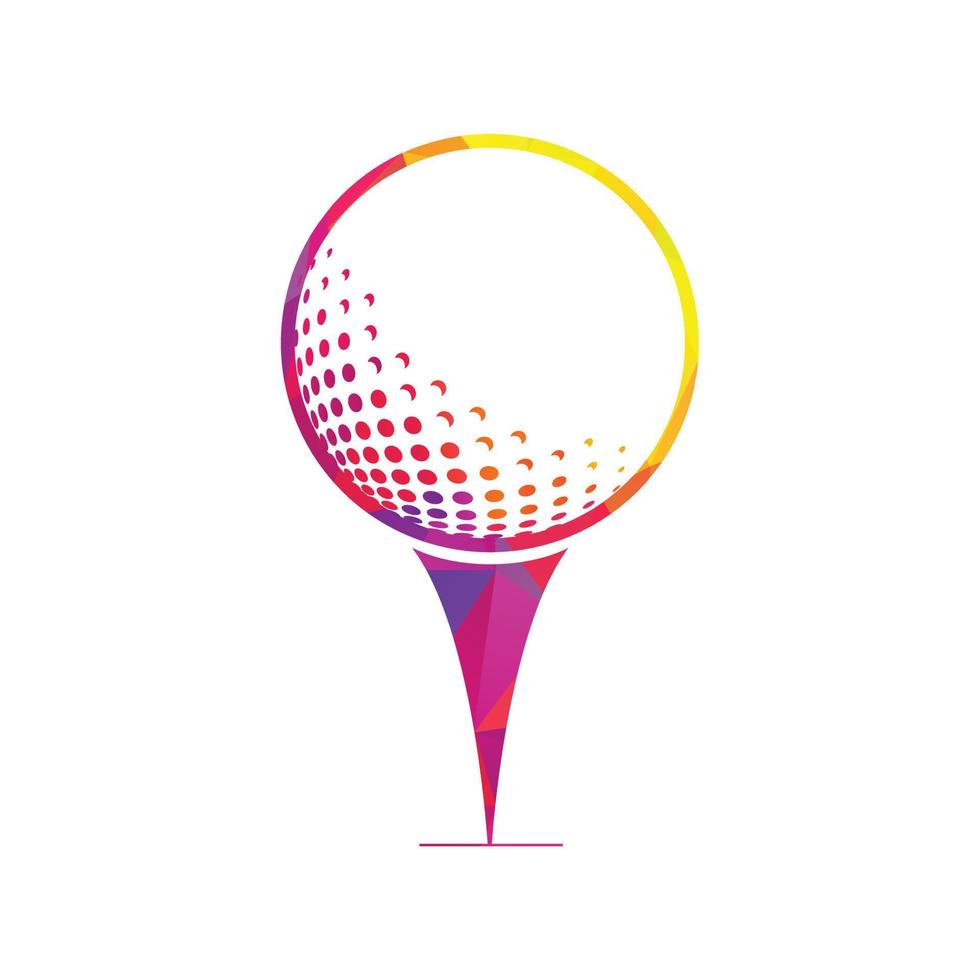 logotipo de golfe com elementos de design de bola. pode ser usado para empresas de equipamentos de golfe. vetor