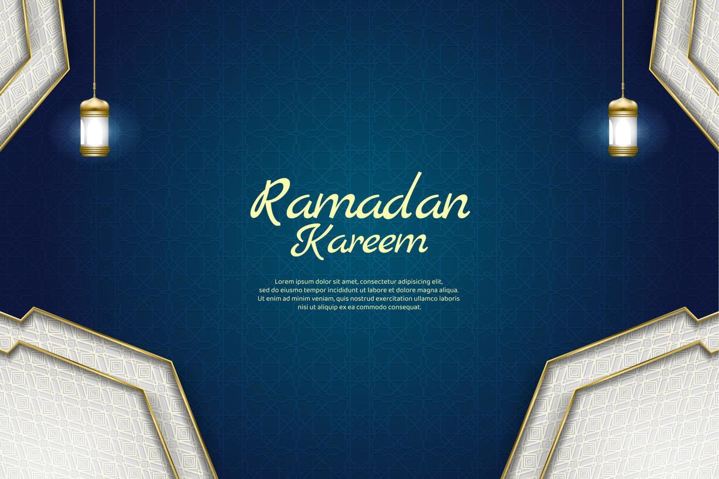 fundo decorativo islâmico de luxo com ilustração vetorial de padrão arabesco vetor
