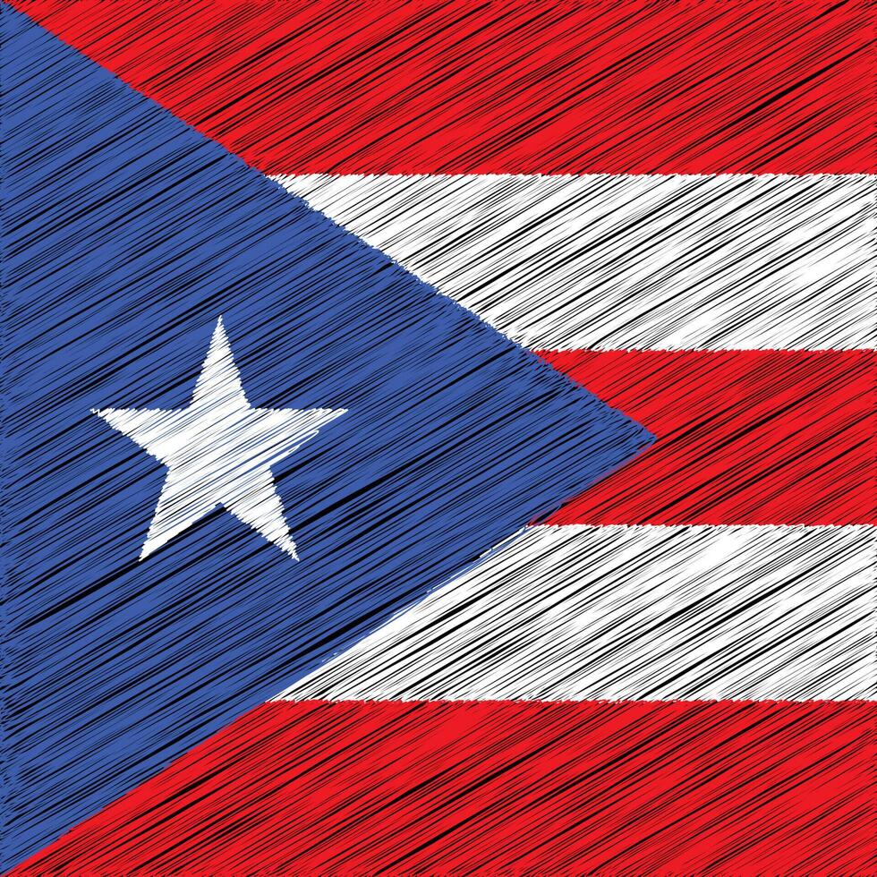 dia da independência de porto rico 4 de julho, design de bandeira quadrada vetor