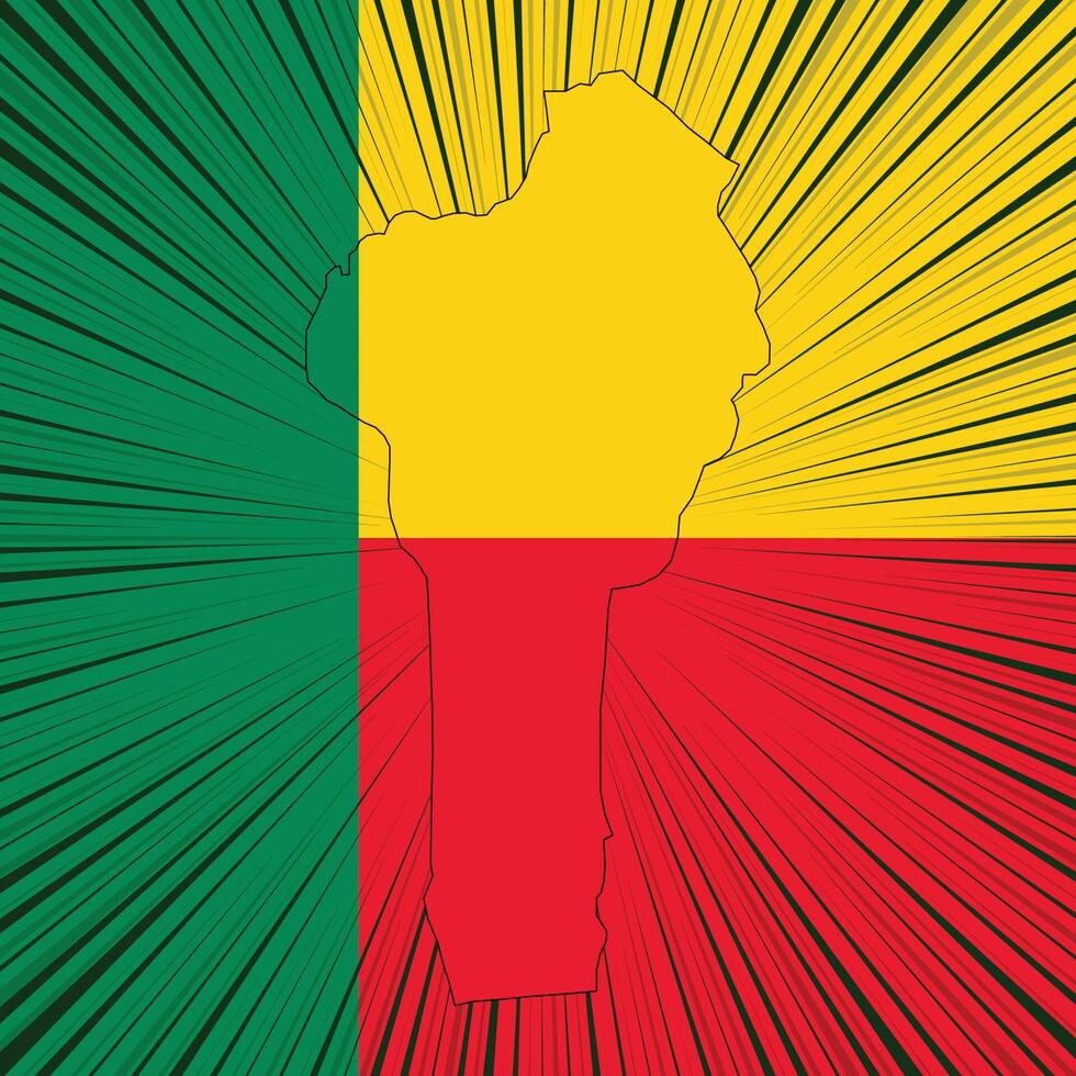 design de mapa do dia da independência do benin vetor