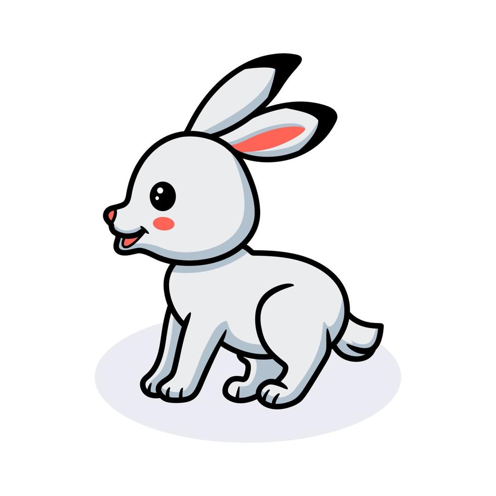 desenho de coelhinho branco fofo vetor