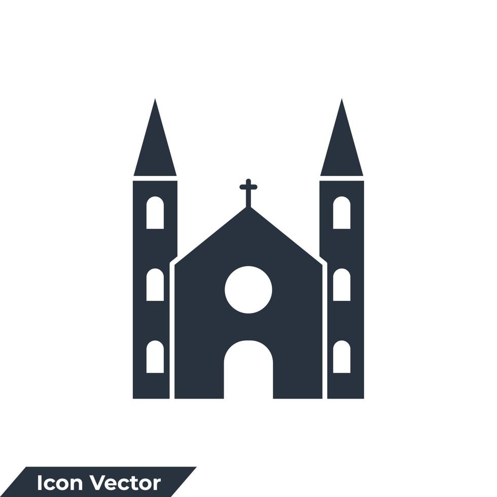 igreja edifício ícone logotipo ilustração vetorial. modelo de símbolo de igreja para coleção de design gráfico e web vetor