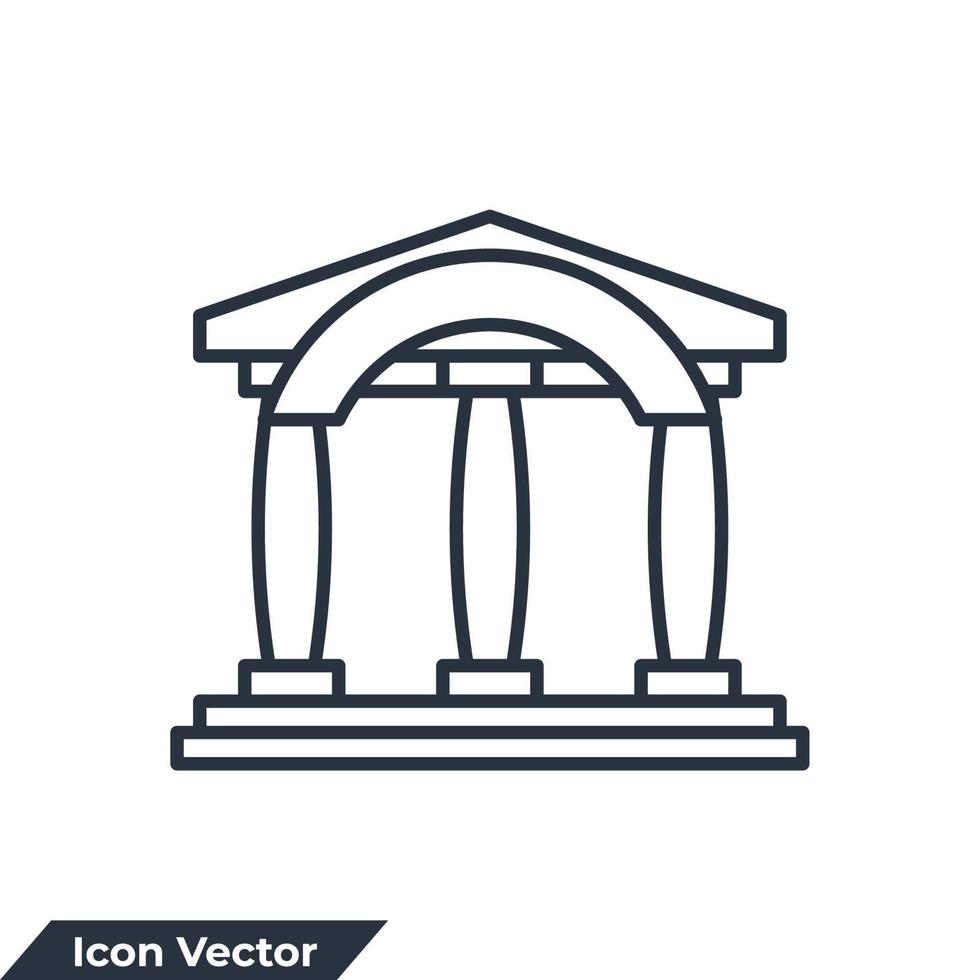 Museu edifício ícone logotipo ilustração vetorial. modelo de símbolo de museu para coleção de design gráfico e web vetor