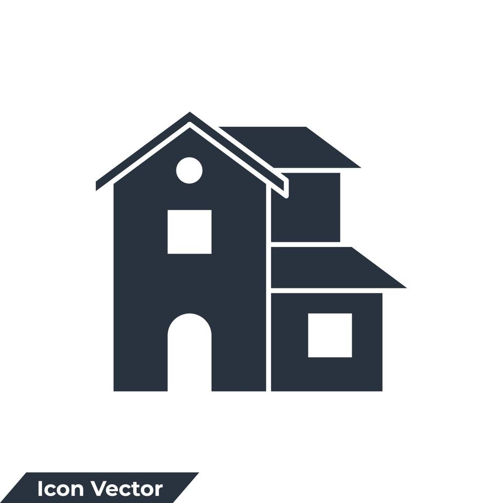 villa edifício ícone logotipo ilustração vetorial. modelo de símbolo de villa para coleção de design gráfico e web vetor