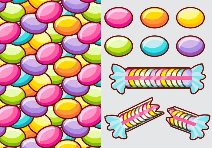 Elementos do vetor do doce dos sabores