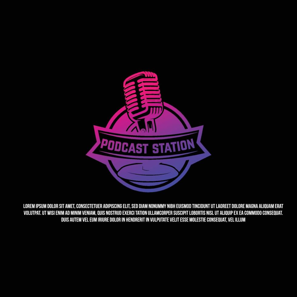 vetor de logotipo de podcast