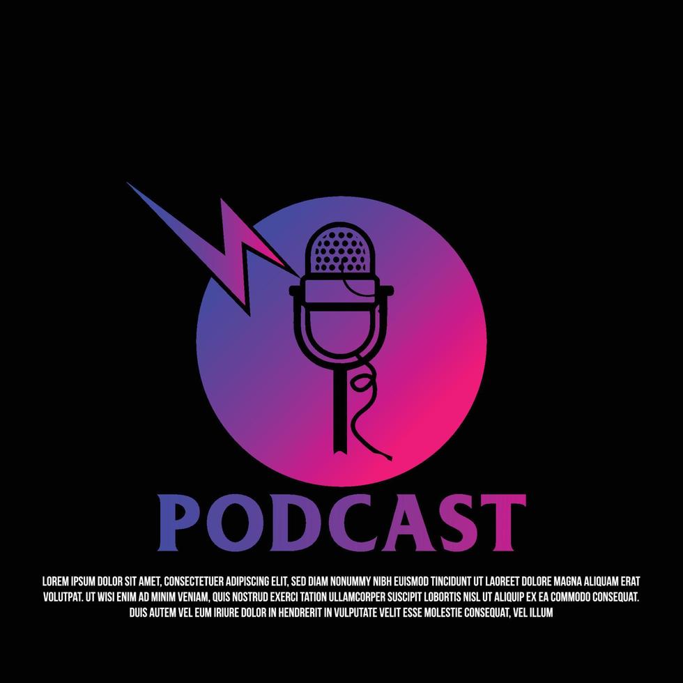 vetor de logotipo de podcast