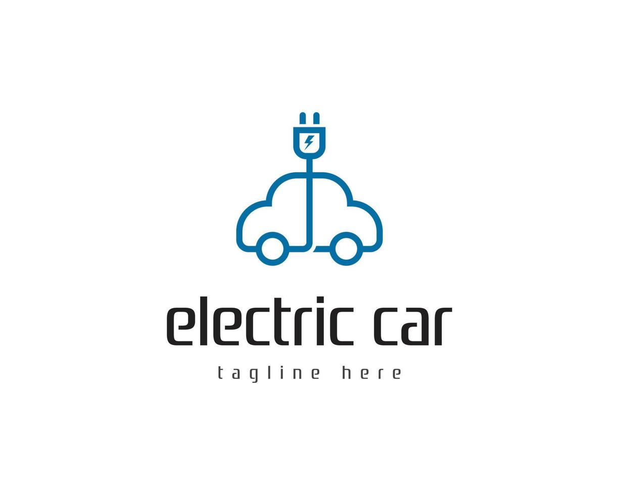 logotipo do carro elétrico vetor