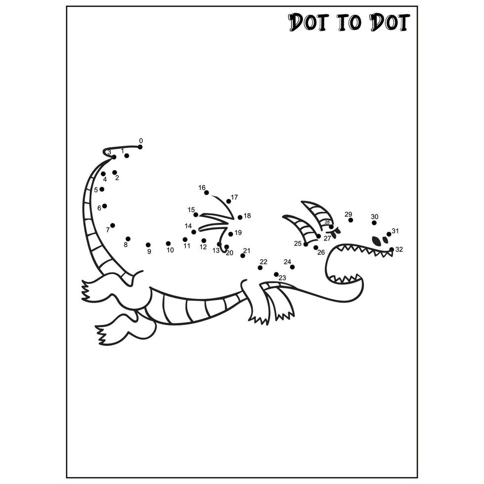 dragão conecte os pontos atividades ponto a ponto vetor