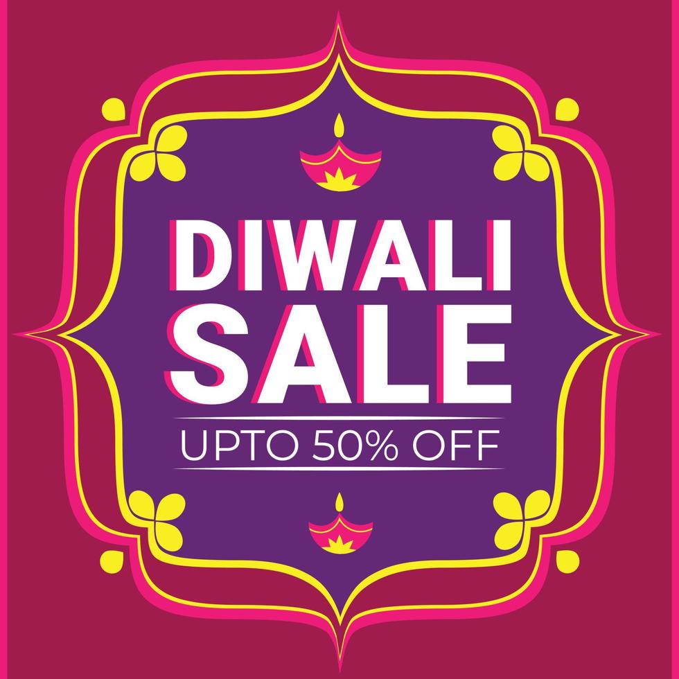 banner de anúncio de diwali vetorial, design de anúncio de venda de diwali colorido vetor