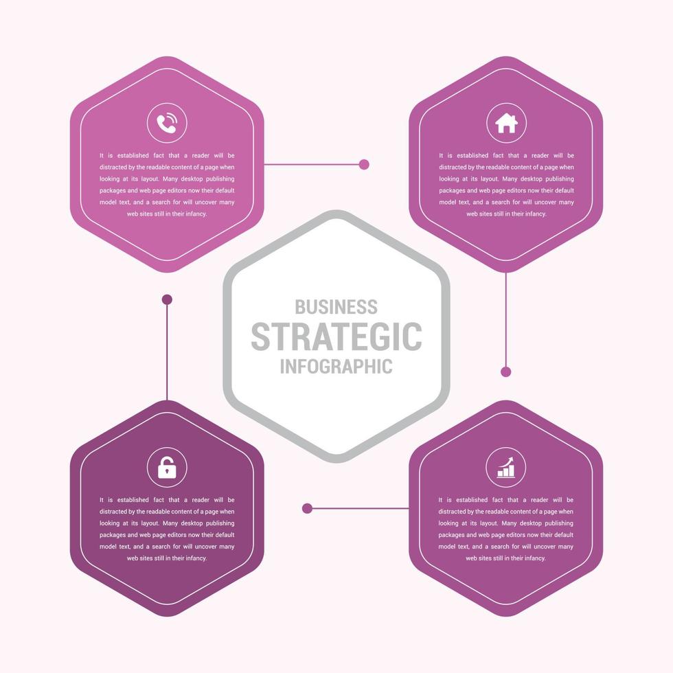 ilustração de infográfico estratégico de negócios editável vetor