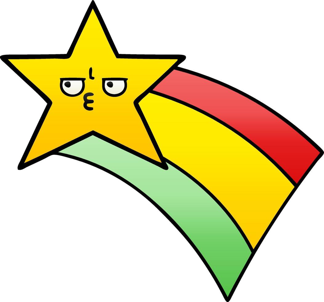 estrela de arco-íris de tiro de desenho animado sombreado gradiente vetor