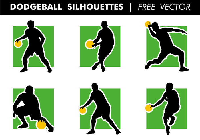 Dodgeball silhouettes vector grátis