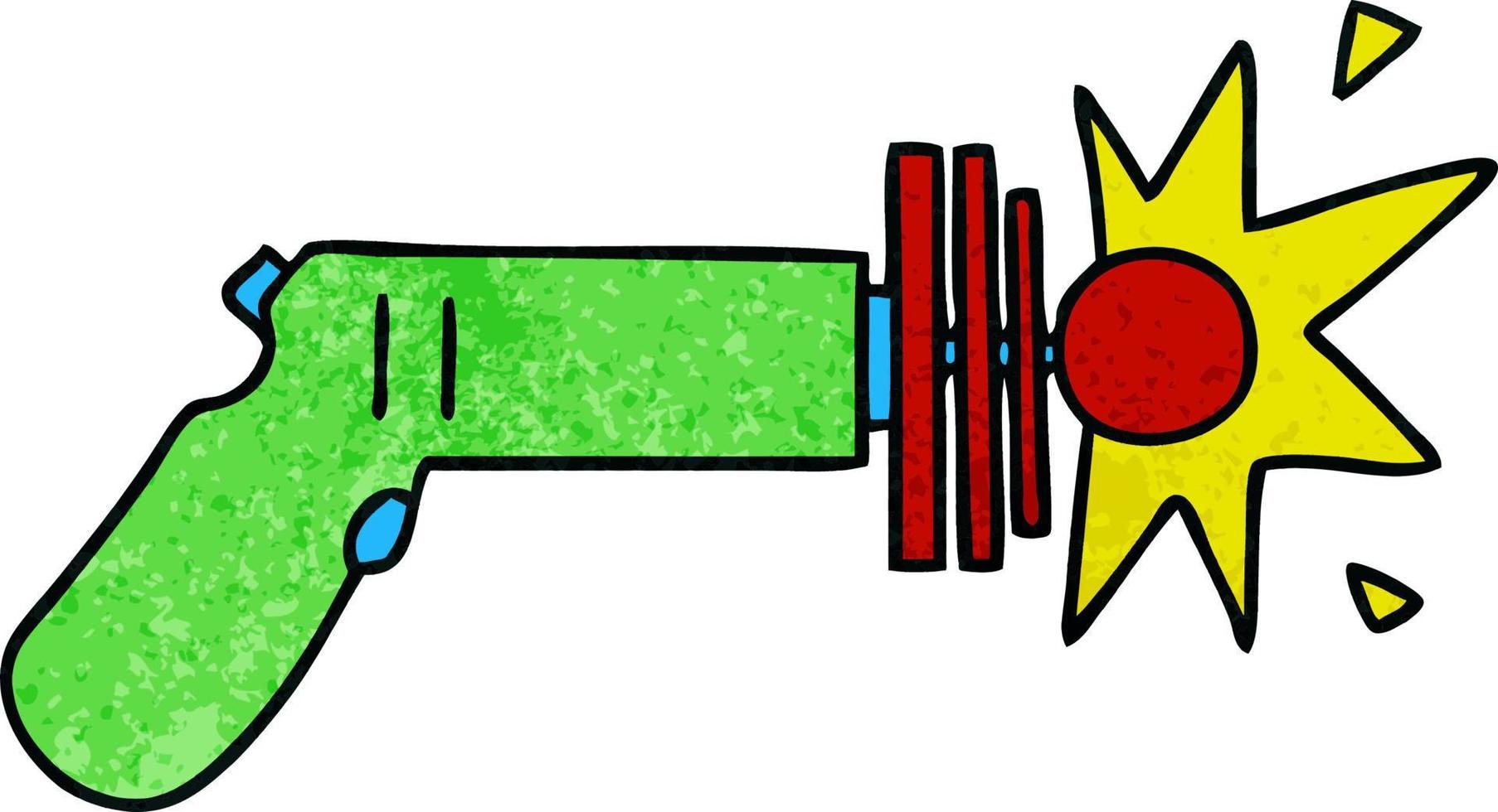 arma laser de desenho animado desenhada à mão peculiar vetor