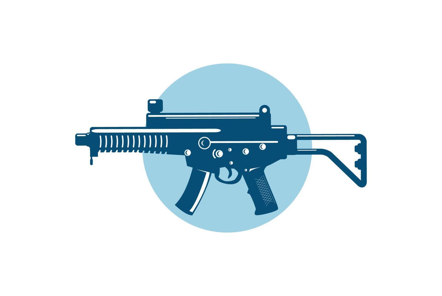 granada de arma submetralhadora para vetor de design de ilustração militar ou de jogo