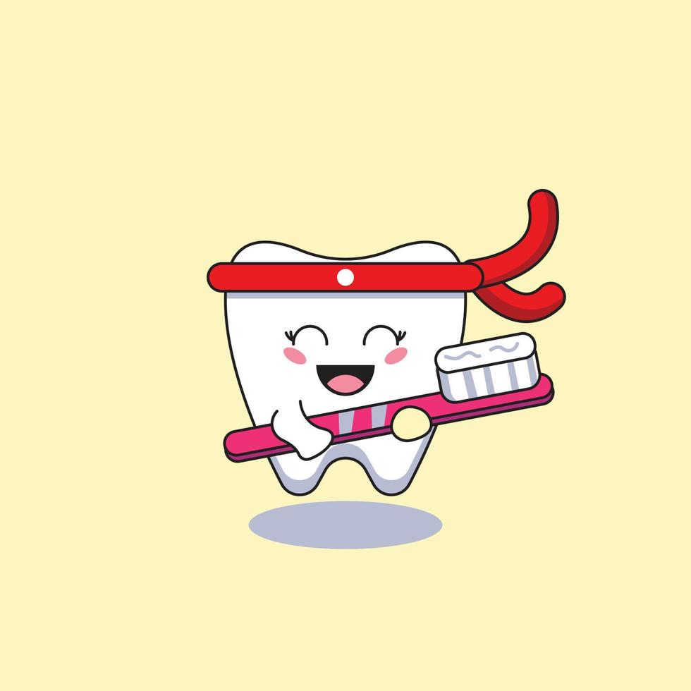 ilustração vetorial de ícone de dente ninja vetor