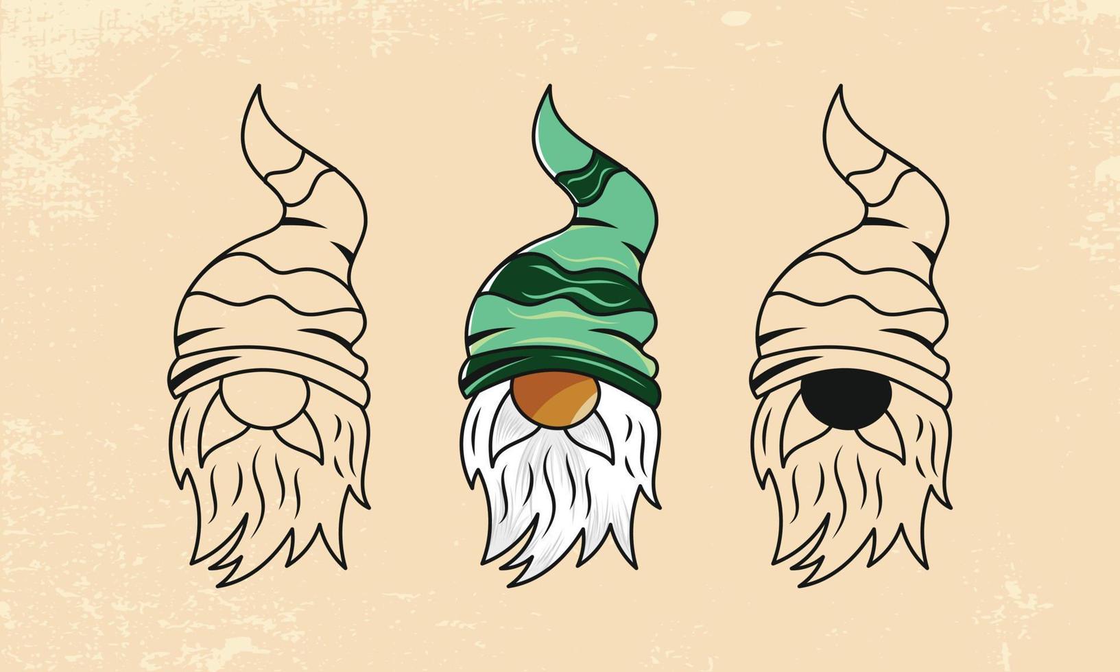 coleção de ilustração vetorial de gnomos de natal vetor