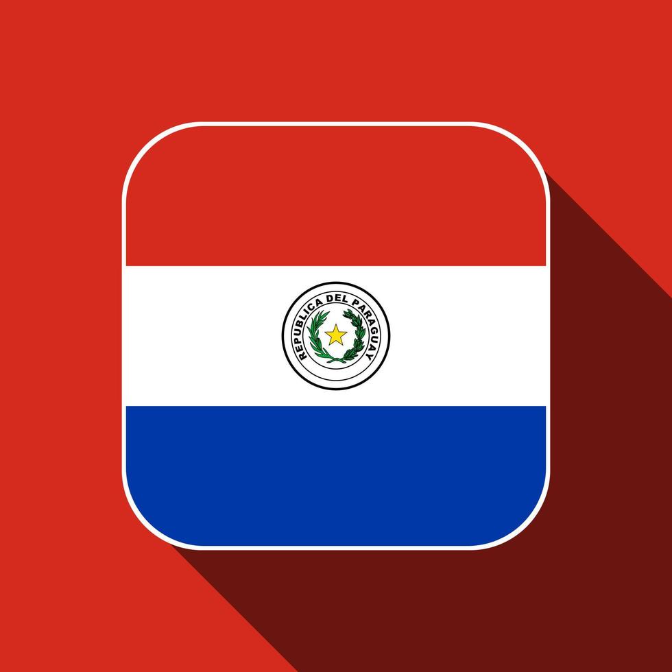 bandeira do paraguai, cores oficiais. ilustração vetorial. vetor