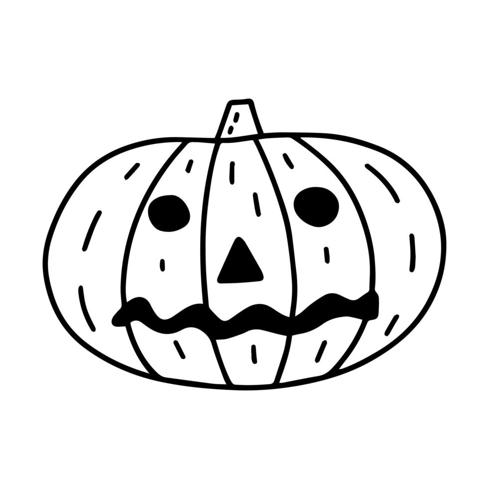 como desenhar doodle abóbora para o halloween. ilustração vetorial 11801125  Vetor no Vecteezy