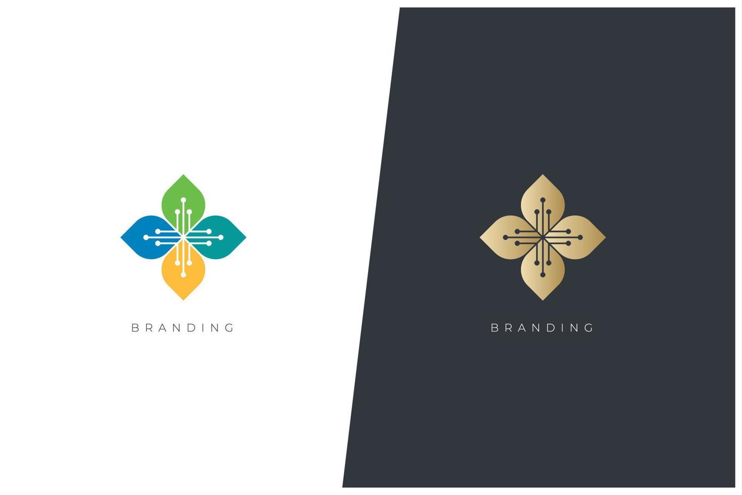 design de conceito de logotipo de vetor de bem-estar, natureza e saúde