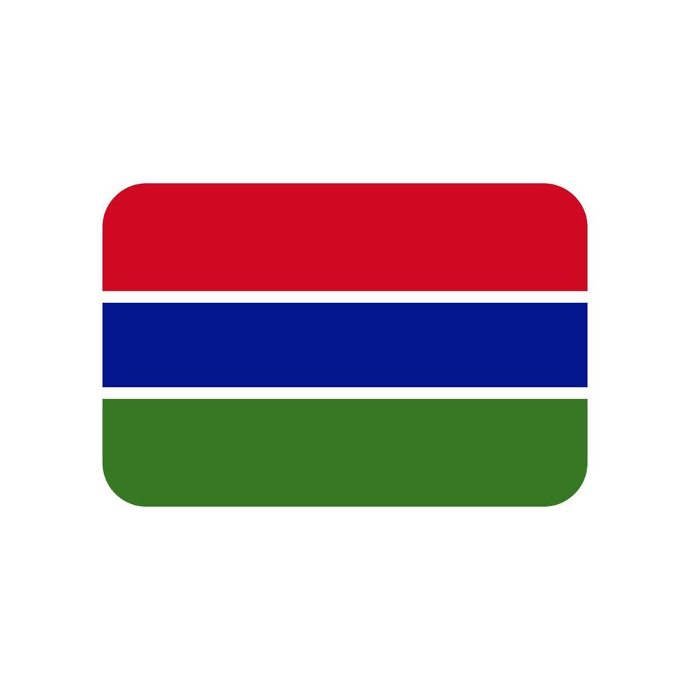 bandeira de vetor da gâmbia com cantos arredondados, isolados no fundo branco