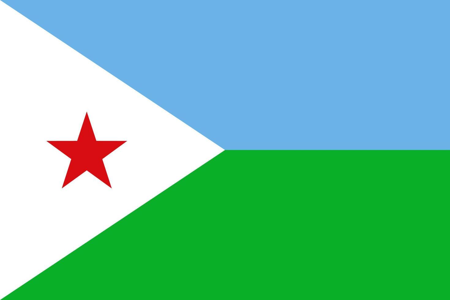 bandeira de vetor do djibuti. símbolo nacional do país africano