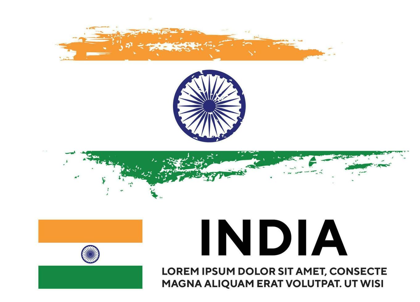 vetor de design de bandeira colorida indiana de textura grunge