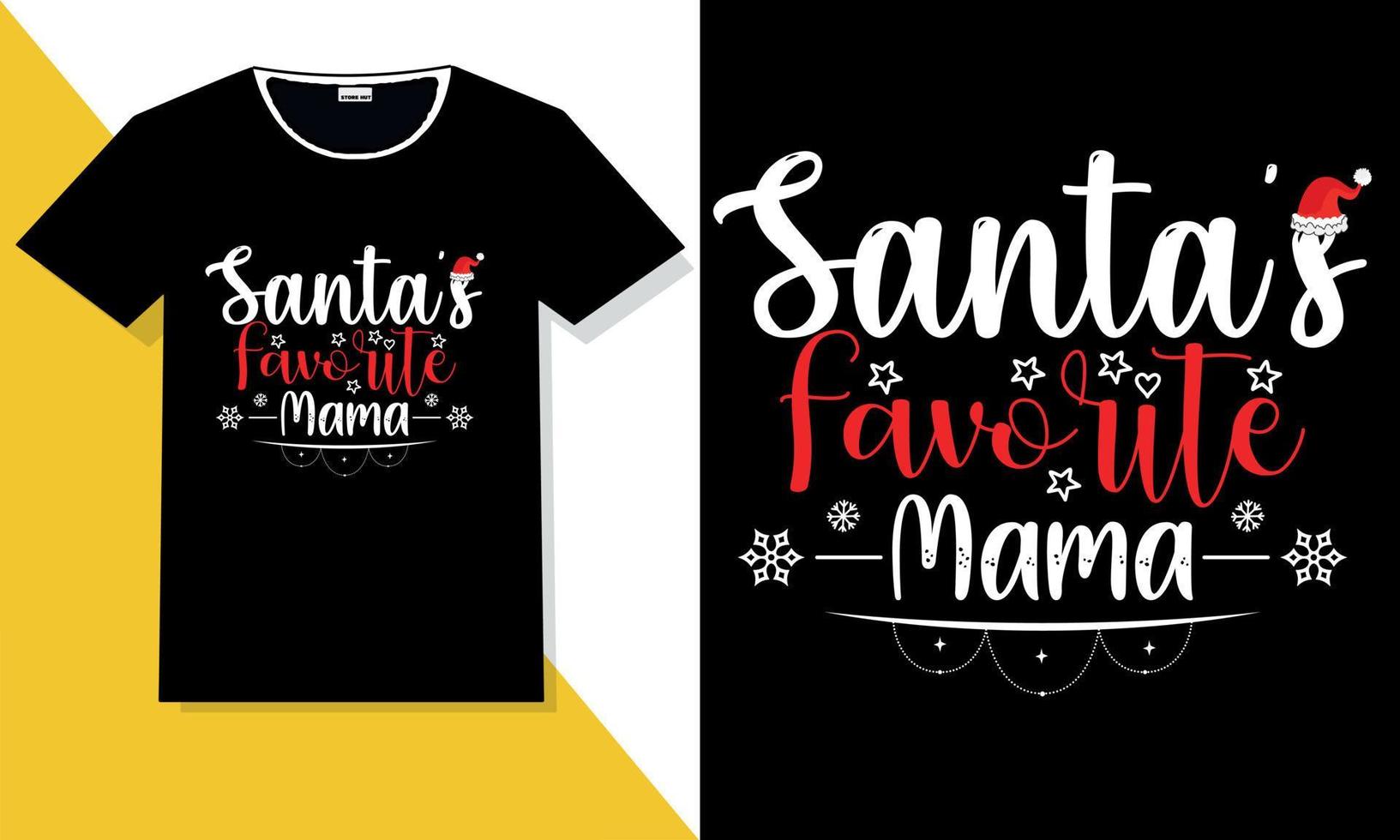 design de t-shirt de tipografia de natal vetor