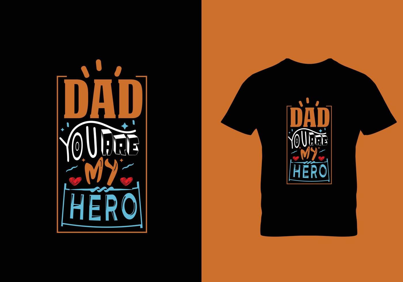 pai você é meu herói letras de tipografia para camiseta vetor