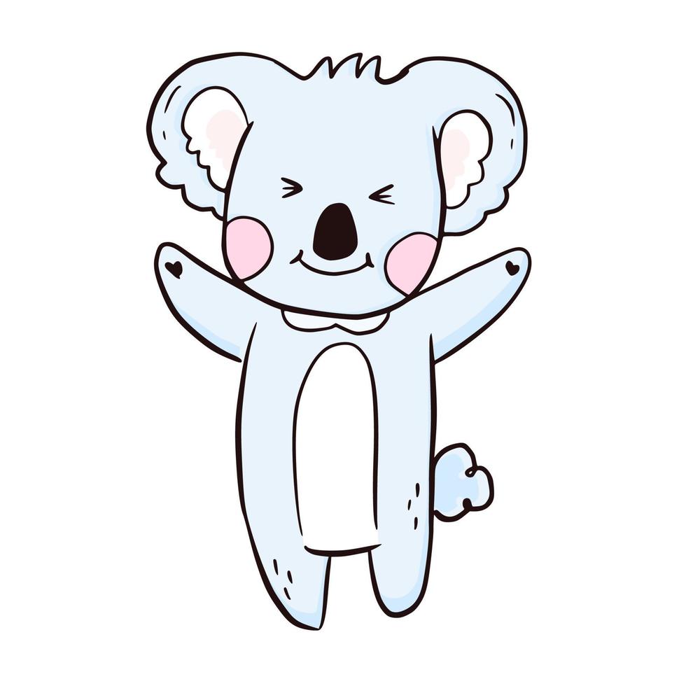 lindo bebê coala em pé ilustração de ícone desenho desenho vetorial vetor