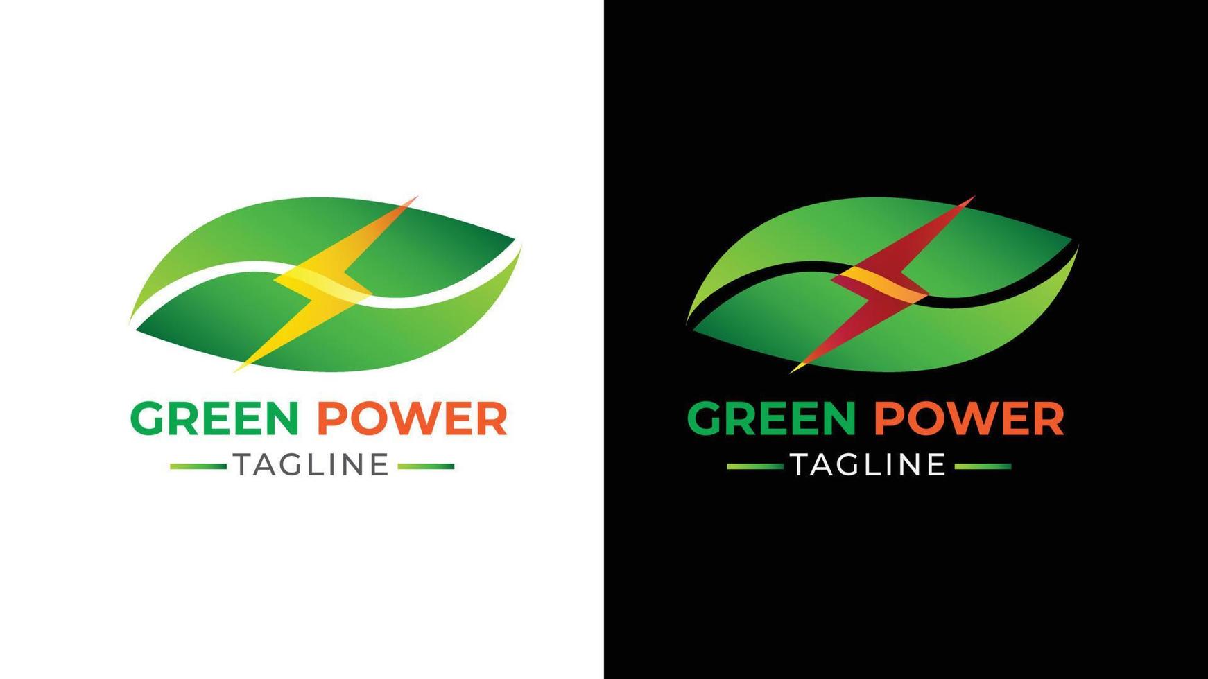 modelo de design de logotipo de energia verde vetor