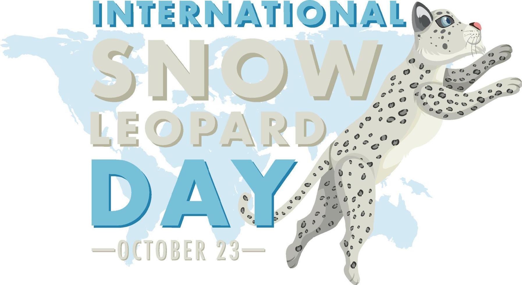 design de banner do dia internacional do leopardo da neve vetor