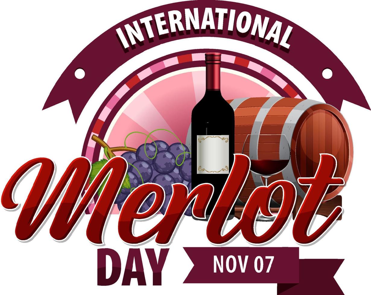 design de logotipo do dia internacional do merlot vetor