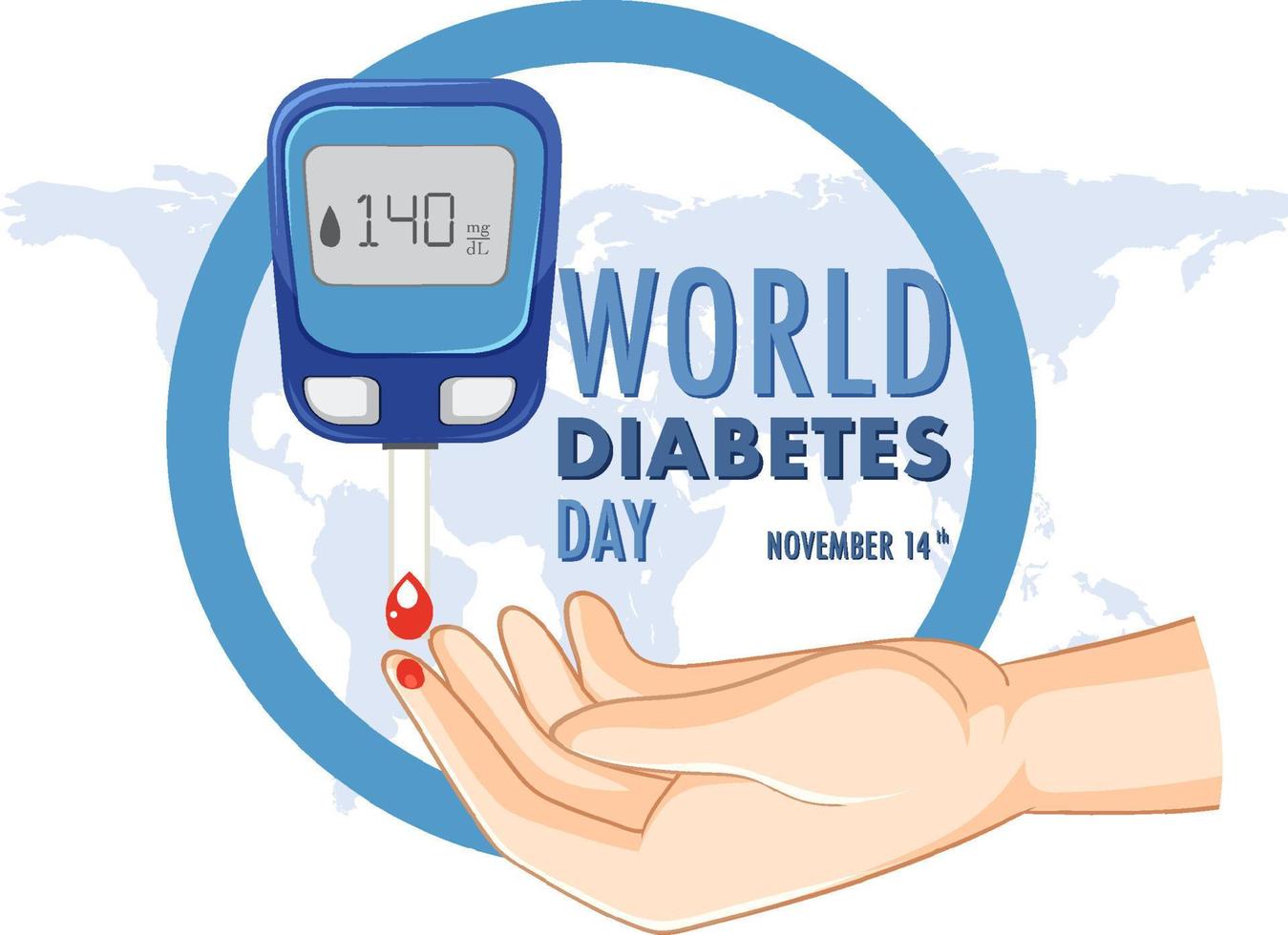 design de logotipo do dia mundial do diabetes vetor