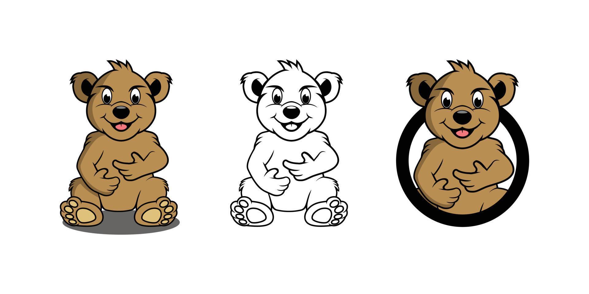 ilustração de design de personagem de desenho animado de urso vetor